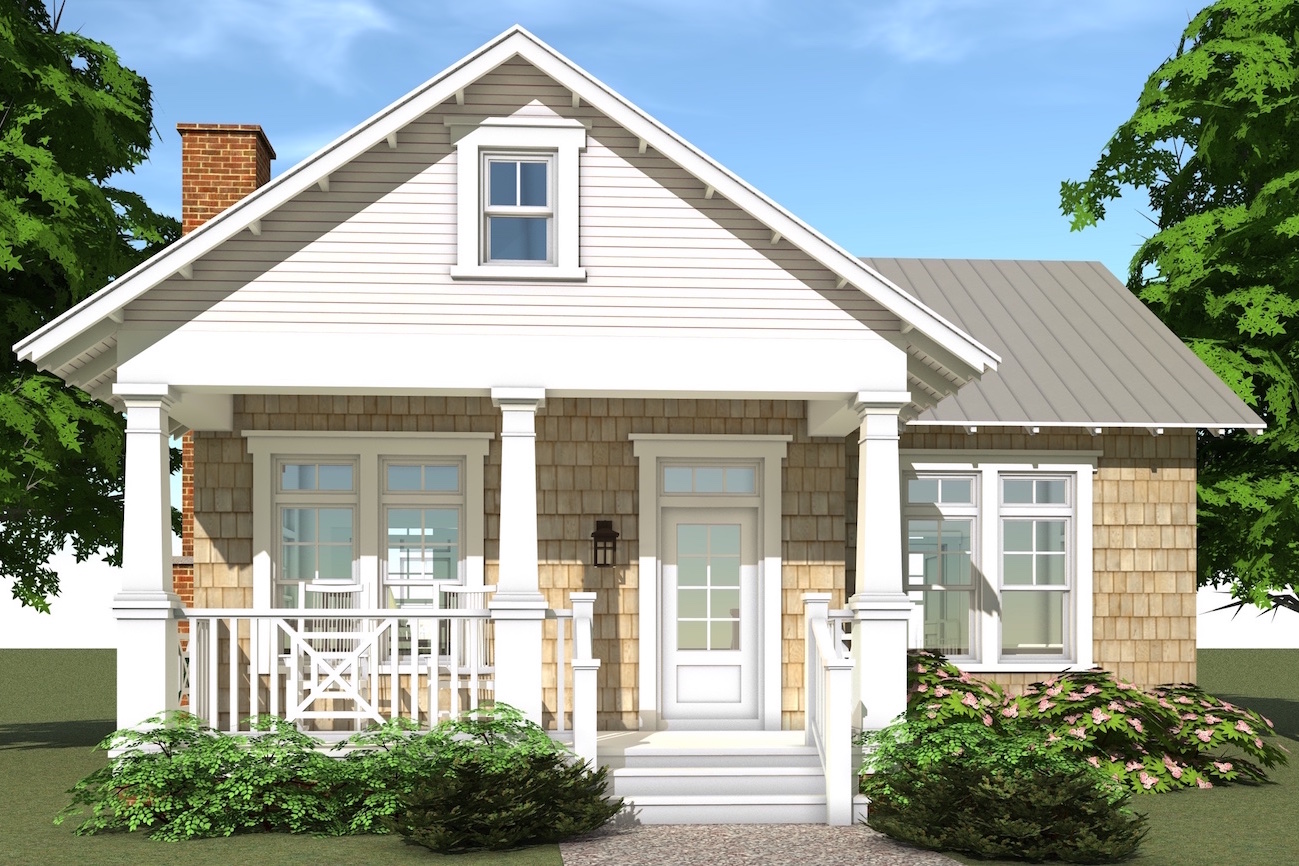 Color rendering of Beachfront home (ThePlanCollection: House Plan #116-1103)
