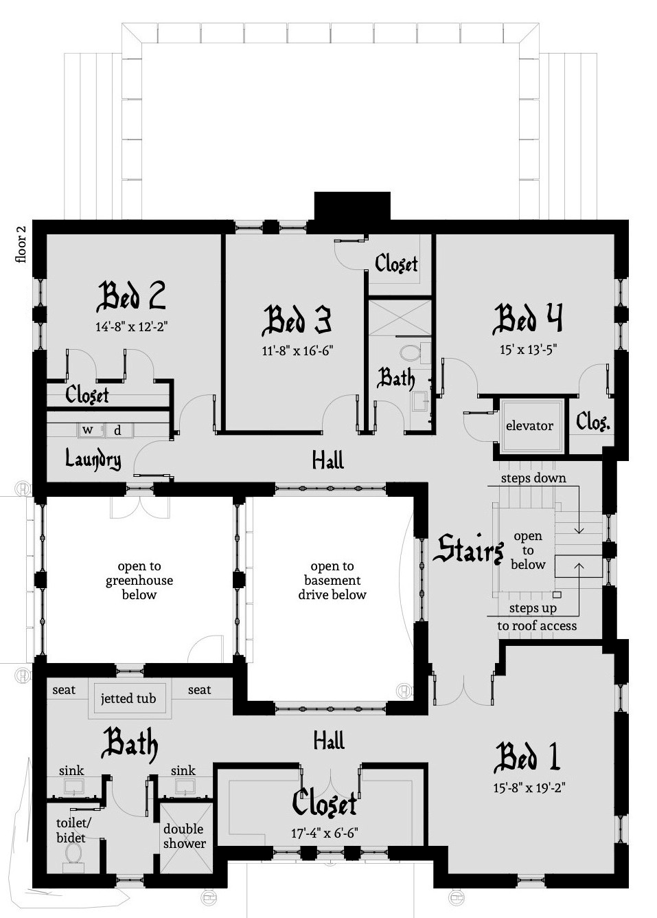 Floor Plan Second Story of Historic Plan #116-1105