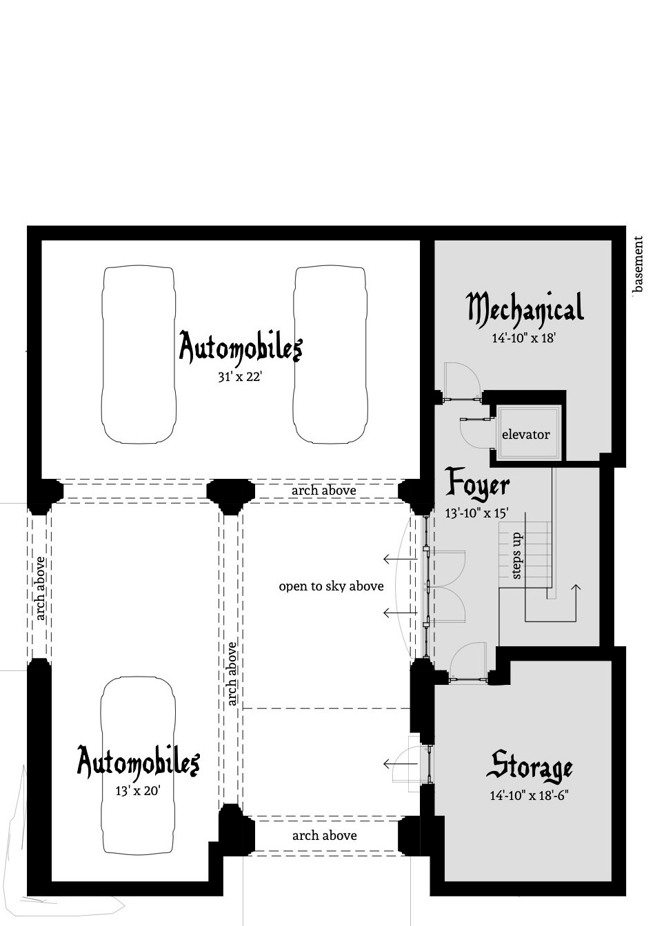 Floor Plan Basement of Historic Plan #116-1105
