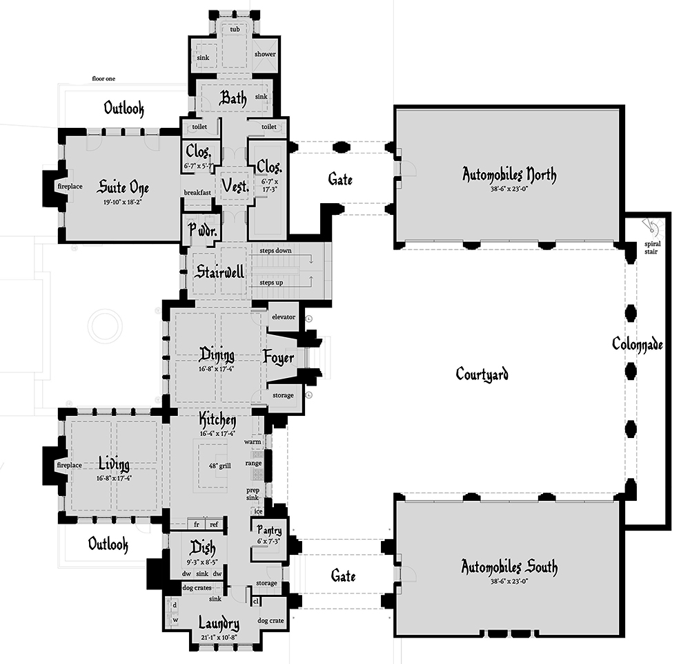 Floor Plan First Story of Historic Plan #116-1108