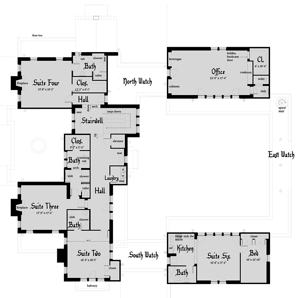Floor Plan Second Story of Historic Plan #116-1108