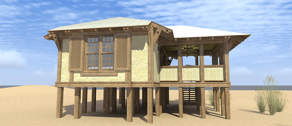 Rear View of this 1-Bedroom, 477 Sq Ft Plan - 116-1109