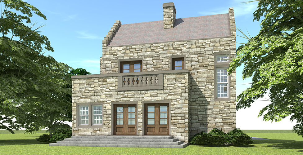 Rear View of this 2-Bedroom, 1736 Sq Ft Plan - 116-1110