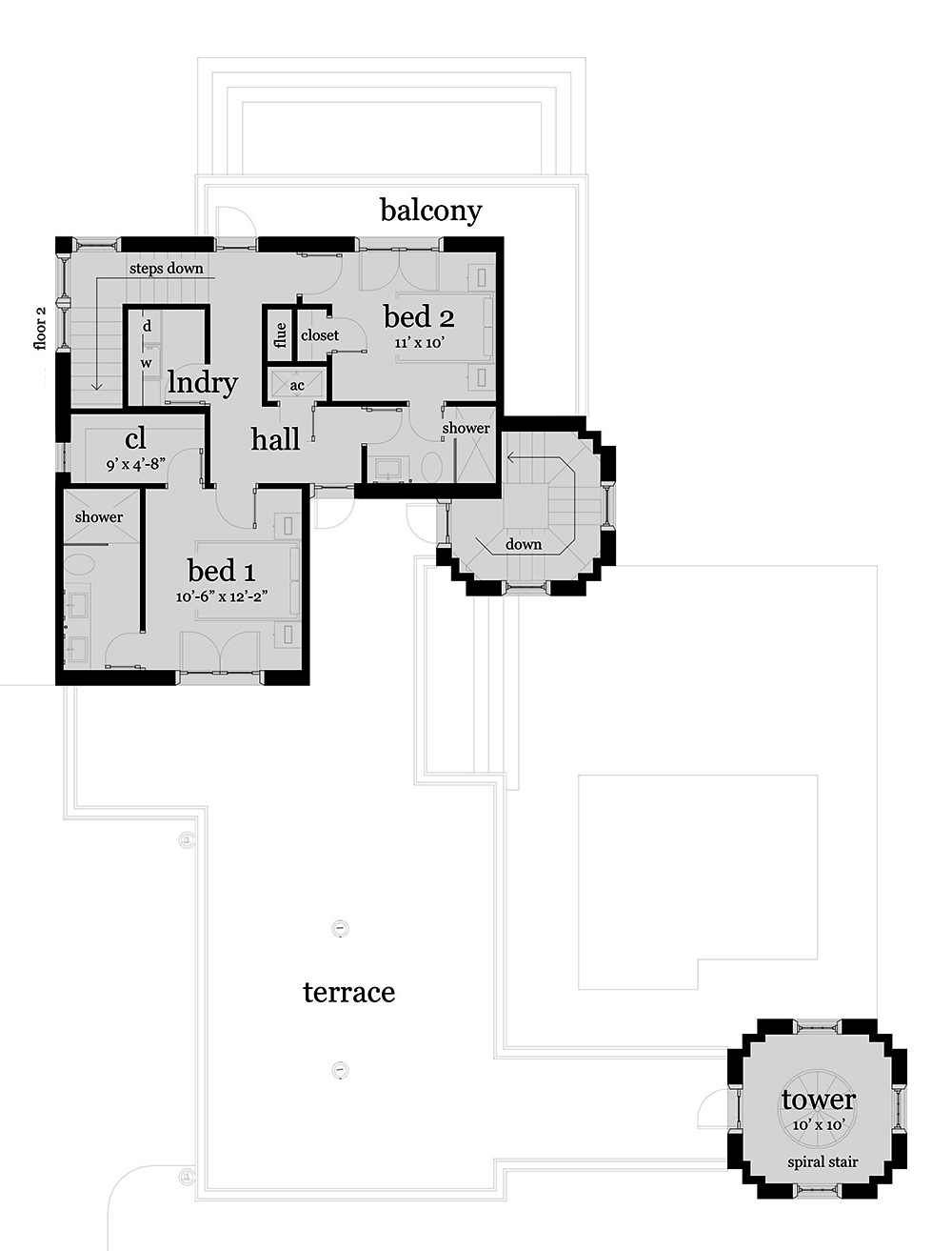 Floor Plan Second Story of Historic Plan #116-1110