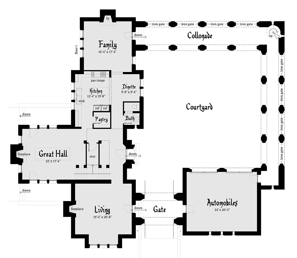 Floor Plan First Story of Historic Plan #116-1111