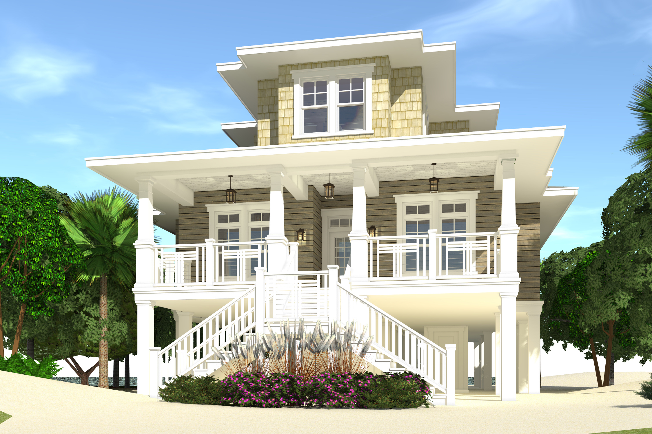 Front elevation of Cottage home (ThePlanCollection: House Plan #116-1113)