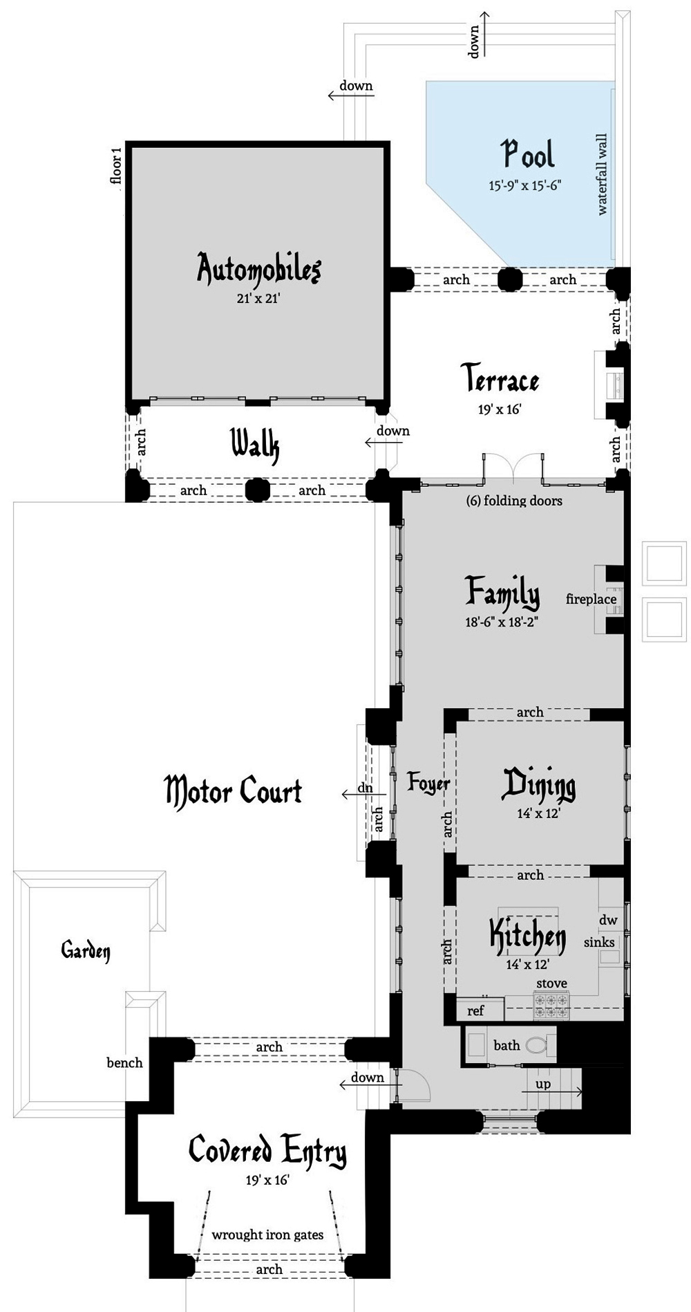 Floor Plan First Story of Historic Plan #116-1116
