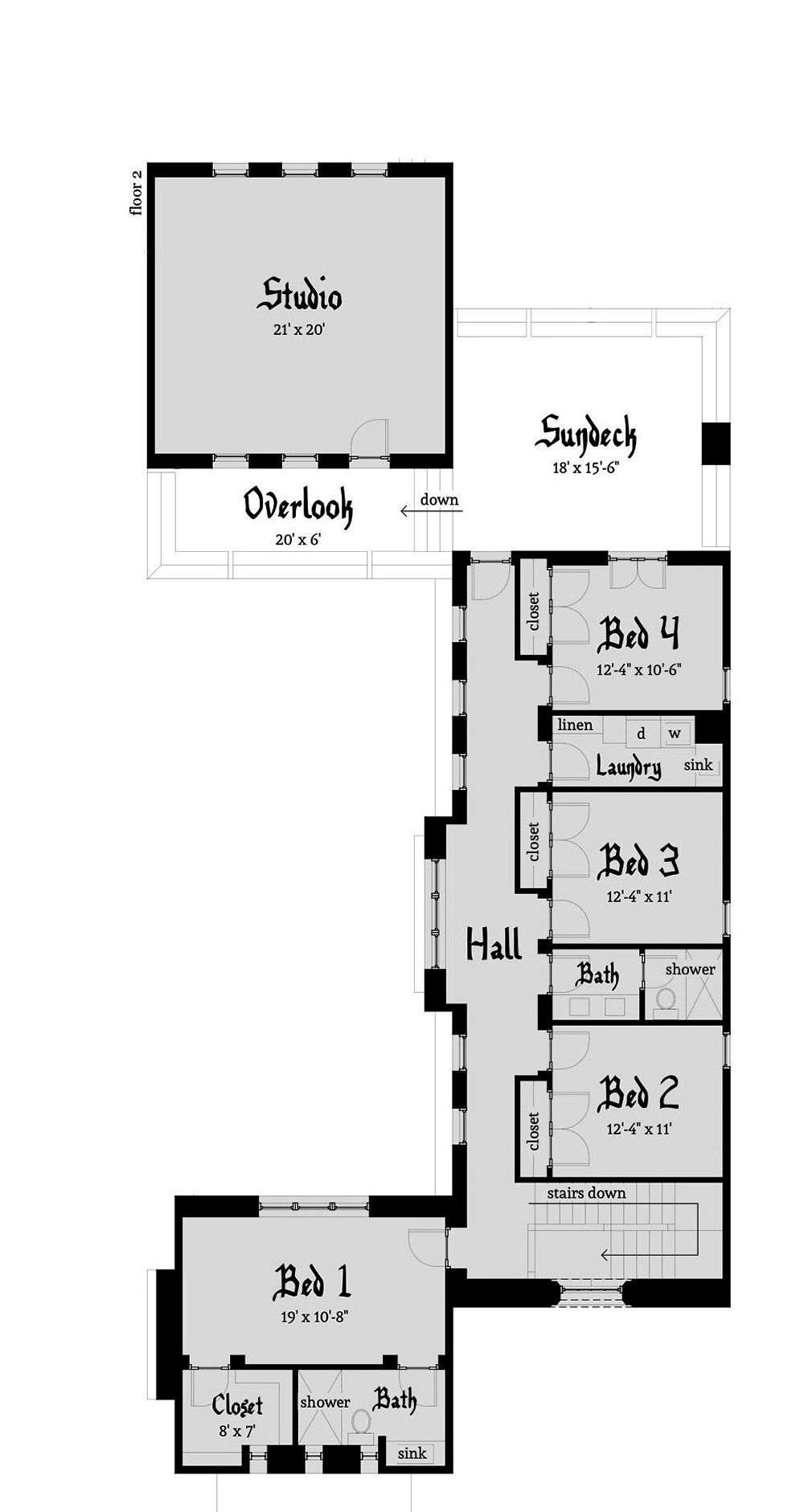 Floor Plan Second Story of Historic Plan #116-1116