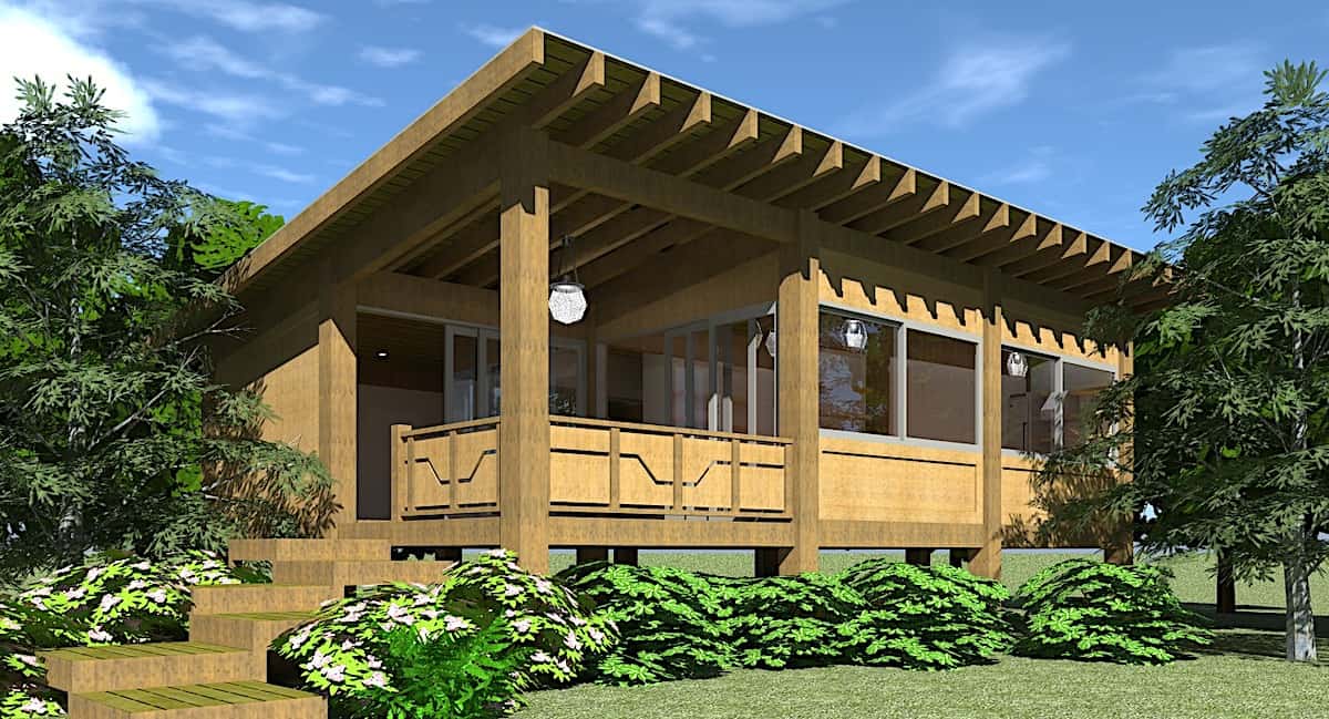 Tiny Contemporary style home (ThePlanCollection: Plan #116-1126)