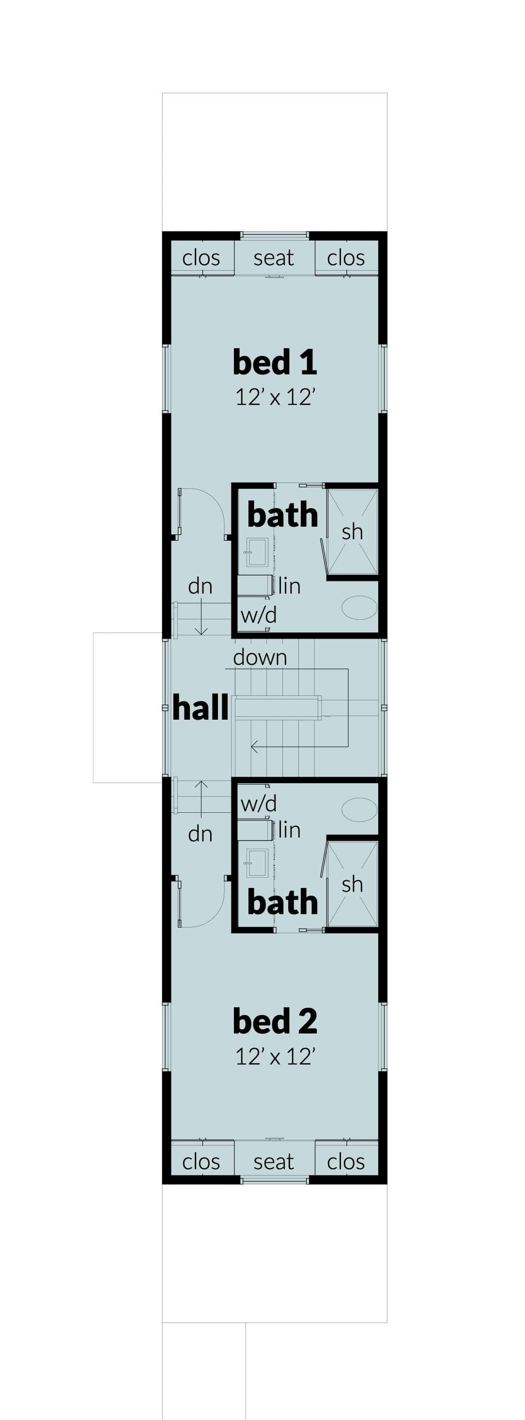 Upper Level of Modern Plan #116-1127