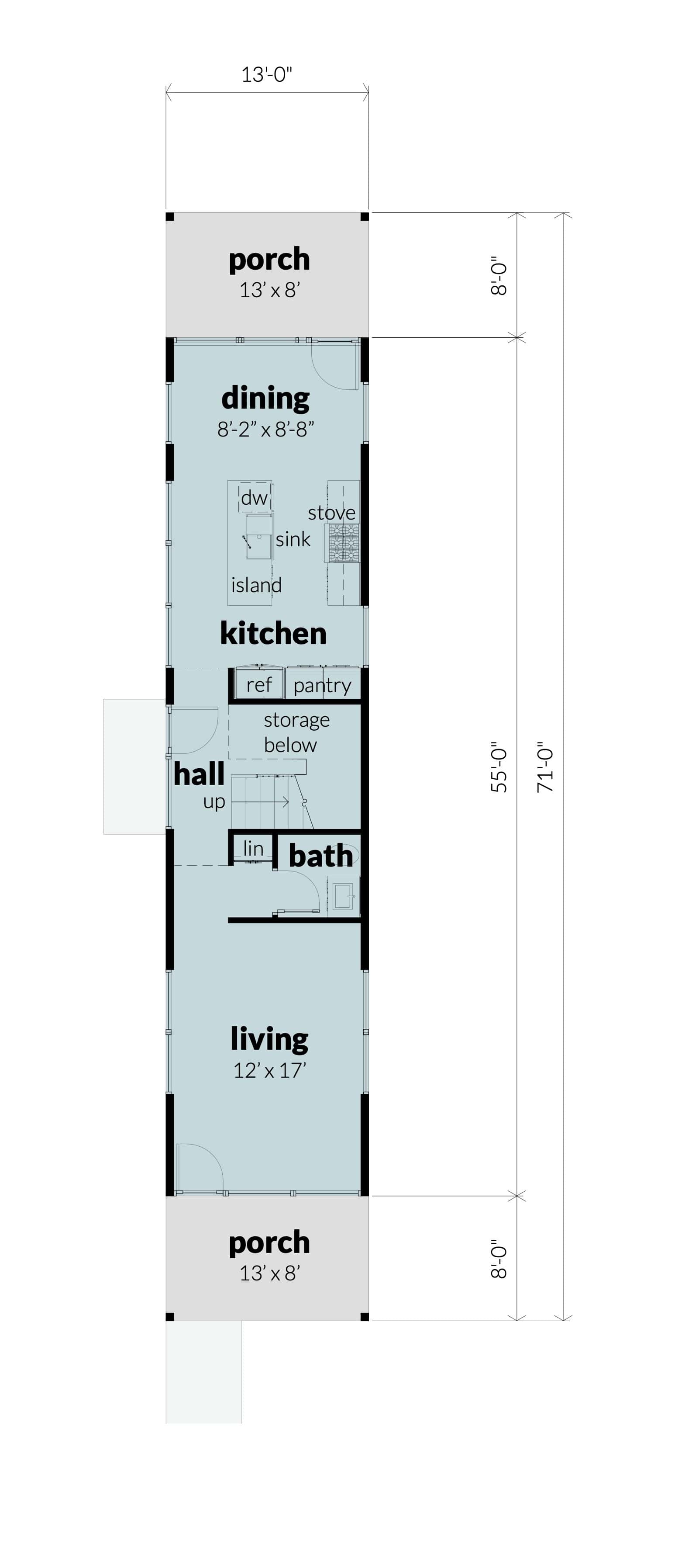 Main Level of Modern Plan #116-1127