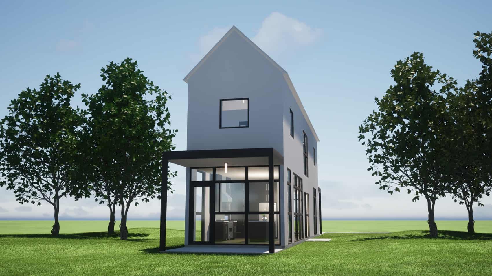 Home Plan Rear Elevation of this 2-Bedroom,1430 Sq Ft Plan -116-1127