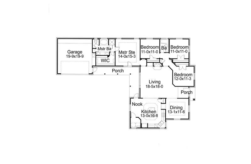 Floor Plan First Story of Plan #117-1003