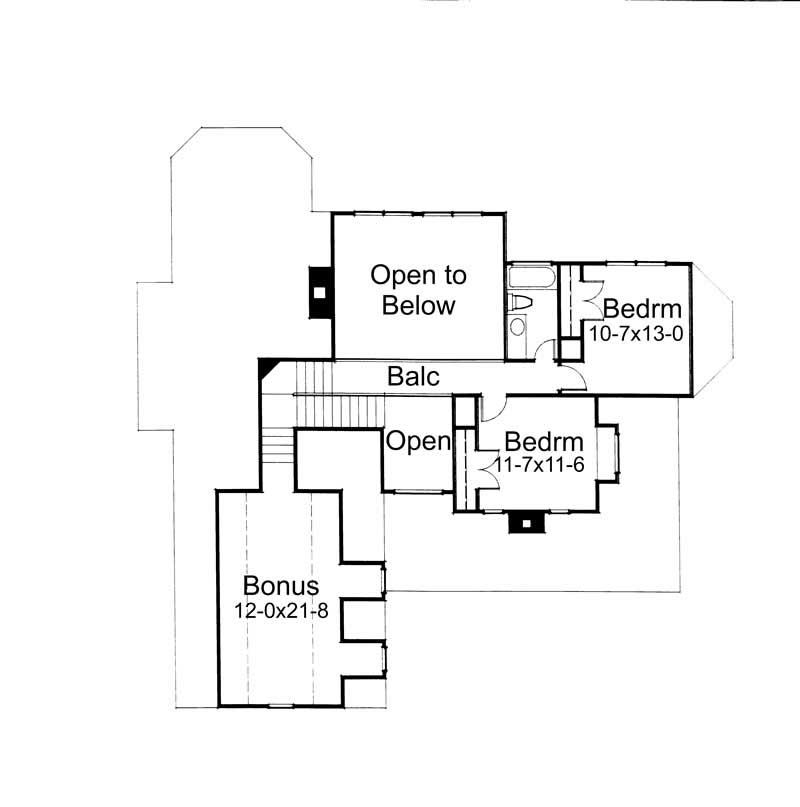 Floor Plan Second Story of Plan #117-1004