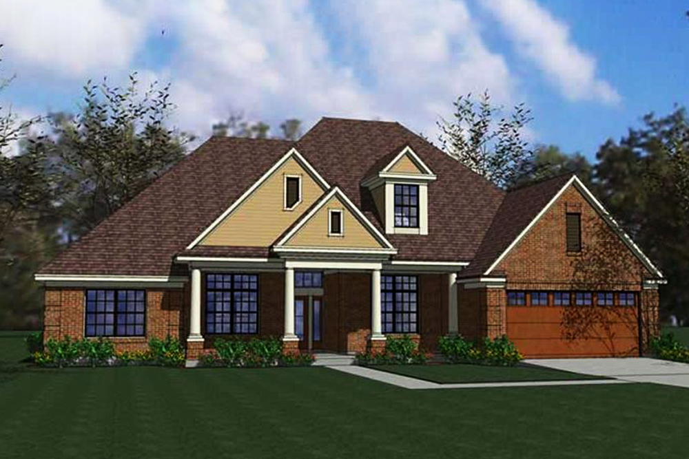 Ranch home plan (ThePlanCollection: House Plan #117-1005)