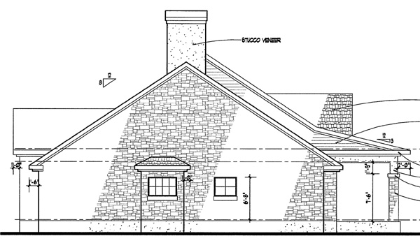 Home Plan Left Elevation of this 3-Bedroom,1865 Sq Ft Plan -117-1010