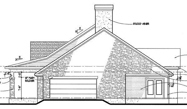Home Plan Right Elevation of this 3-Bedroom,1865 Sq Ft Plan -117-1010