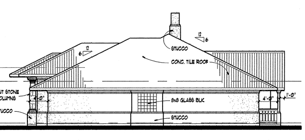 Home Plan Right Elevation of this 3-Bedroom,1830 Sq Ft Plan -117-1012