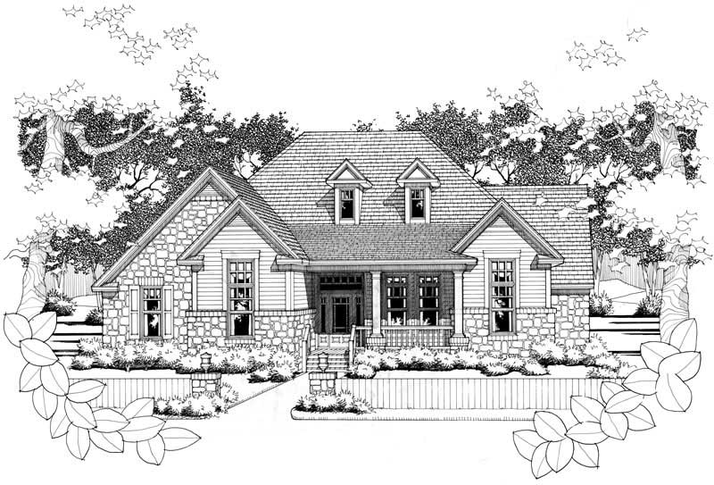 Front View of this 3-Bedroom, 1715 Sq Ft Plan - 117-1017