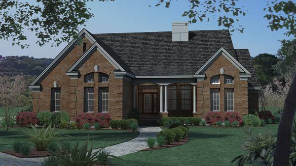 Front elevation of Traditional home (ThePlanCollection: House Plan #117-1018)