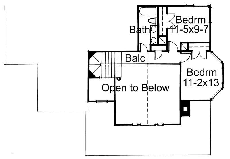 Floor Plan Second Story of Farmhouse Plan #117-1019