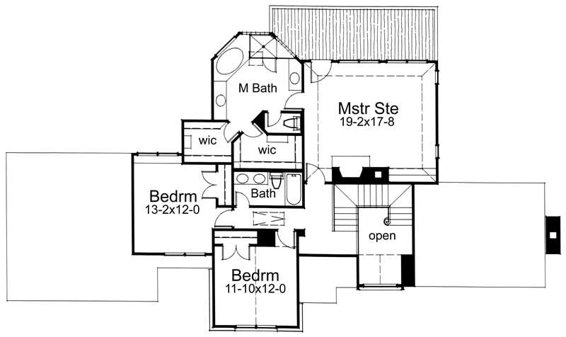 Floor Plan Second Story of Plan #117-1020