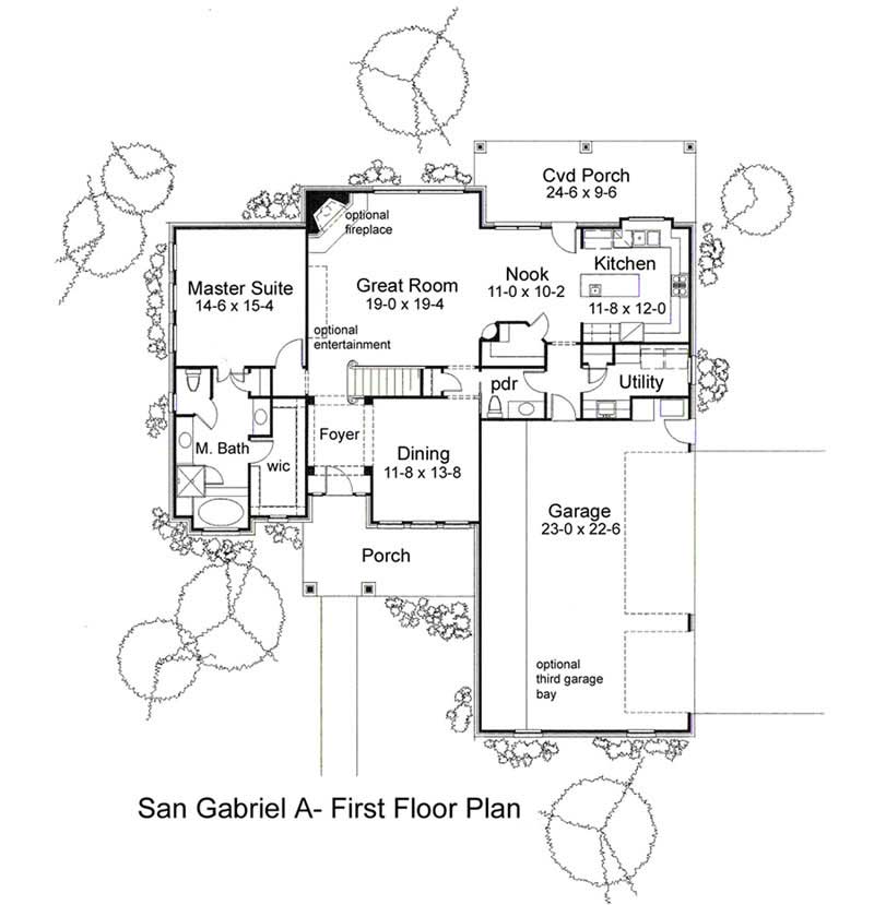 Floor Plan First Story of Plan #117-1021