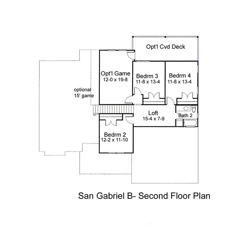 Floor Plan Second Story of Plan #117-1022