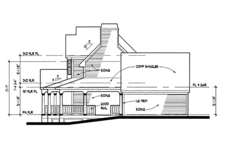 Home Plan Right Elevation of this 3-Bedroom,2175 Sq Ft Plan -117-1027