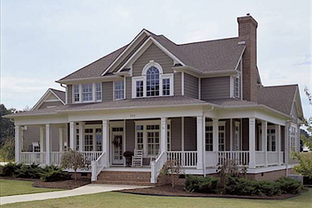 Farmhouse home (ThePlanCollection: Plan #117-1030)