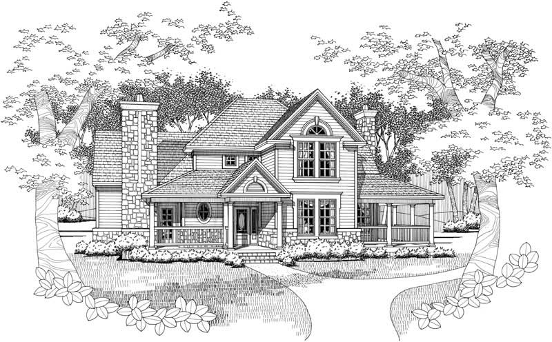 Front View of this 3-Bedroom, 1972 Sq Ft Plan - 117-1034