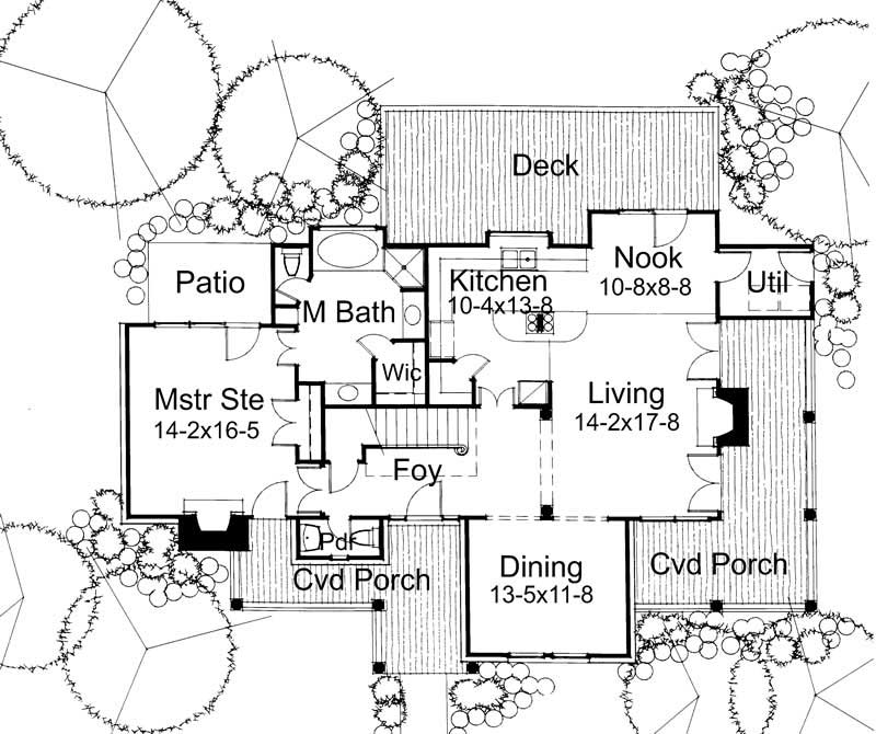 Floor Plan First Story of Plan #117-1034
