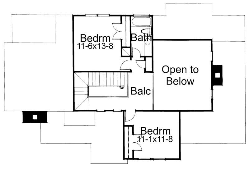 Floor Plan Second Story of Plan #117-1034