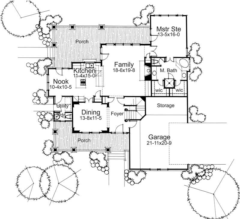 Floor Plan First Story of Plan #117-1036