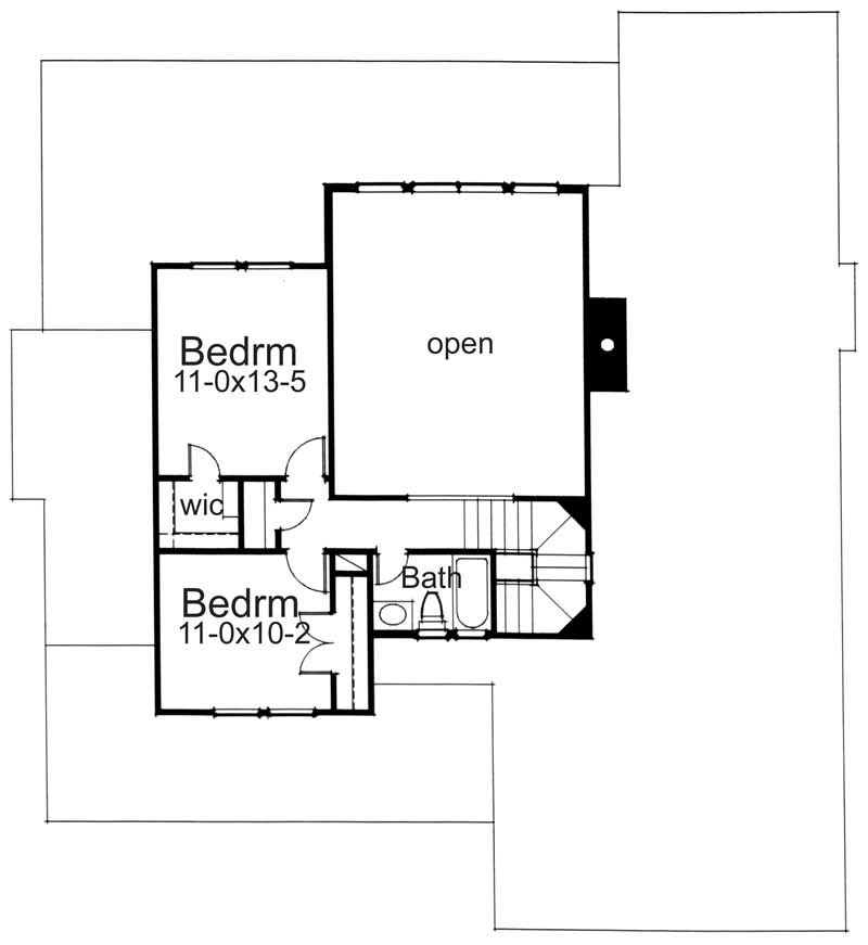 Floor Plan Second Story of Plan #117-1036