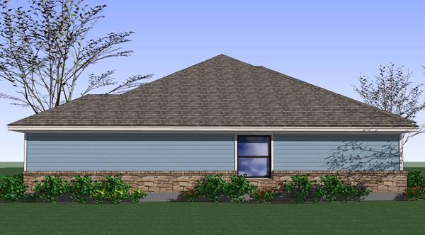 Home Plan Left Elevation of this 4-Bedroom,1553 Sq Ft Plan -117-1040