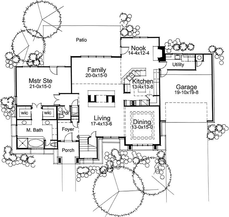 Floor Plan First Story of Plan #117-1041