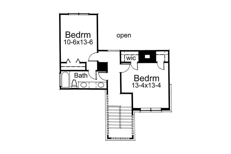 Floor Plan Second Story of Plan #117-1041