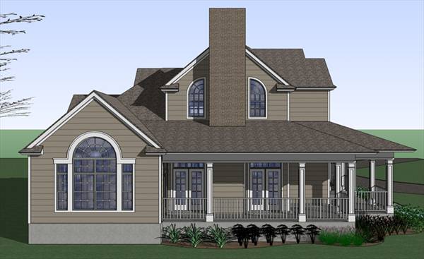 Home Plan Left Elevation of this 3-Bedroom,2543 Sq Ft Plan -117-1042