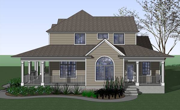 Home Plan Right Elevation of this 3-Bedroom,2543 Sq Ft Plan -117-1042
