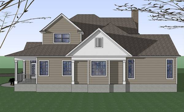 Home Plan Rear Elevation of this 3-Bedroom,2543 Sq Ft Plan -117-1042