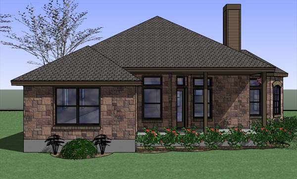 Home Plan Left Elevation of this 4-Bedroom,1512 Sq Ft Plan -117-1047