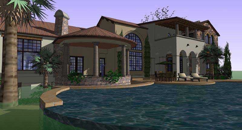 Home Plan Rear Elevation of this 6-Bedroom,8205 Sq Ft Plan -117-1053