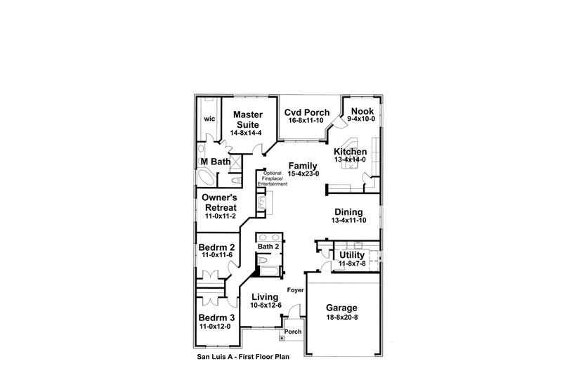 Floor Plan First Story of Plan #117-1054