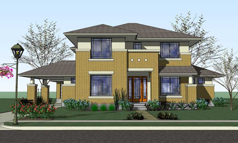 Front elevation of Traditional home (ThePlanCollection: House Plan #117-1057)