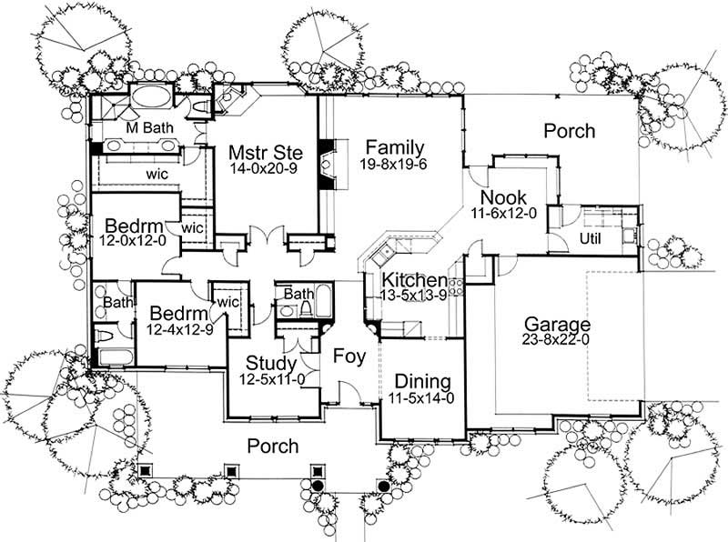 Floor Plan First Story of Plan #117-1065