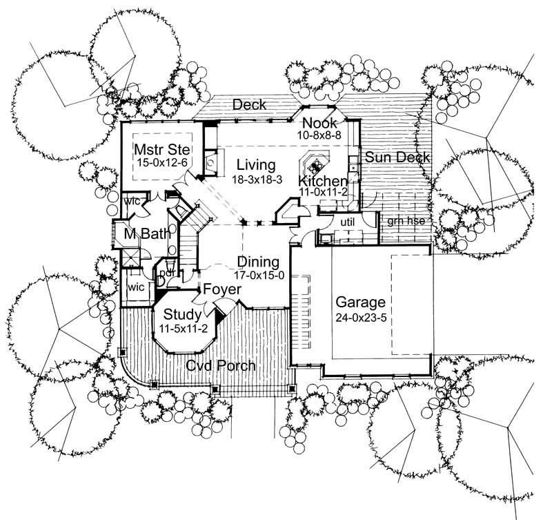 Floor Plan First Story of Plan #117-1070