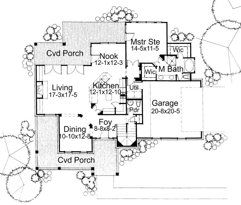 Floor Plan First Story of Plan #117-1072