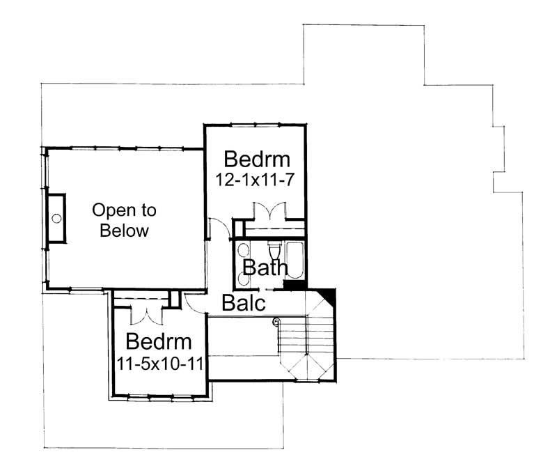Floor Plan Second Story of Plan #117-1072