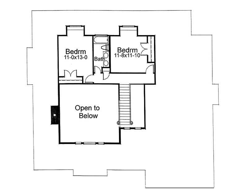Floor Plan Second Story of Plan #117-1073